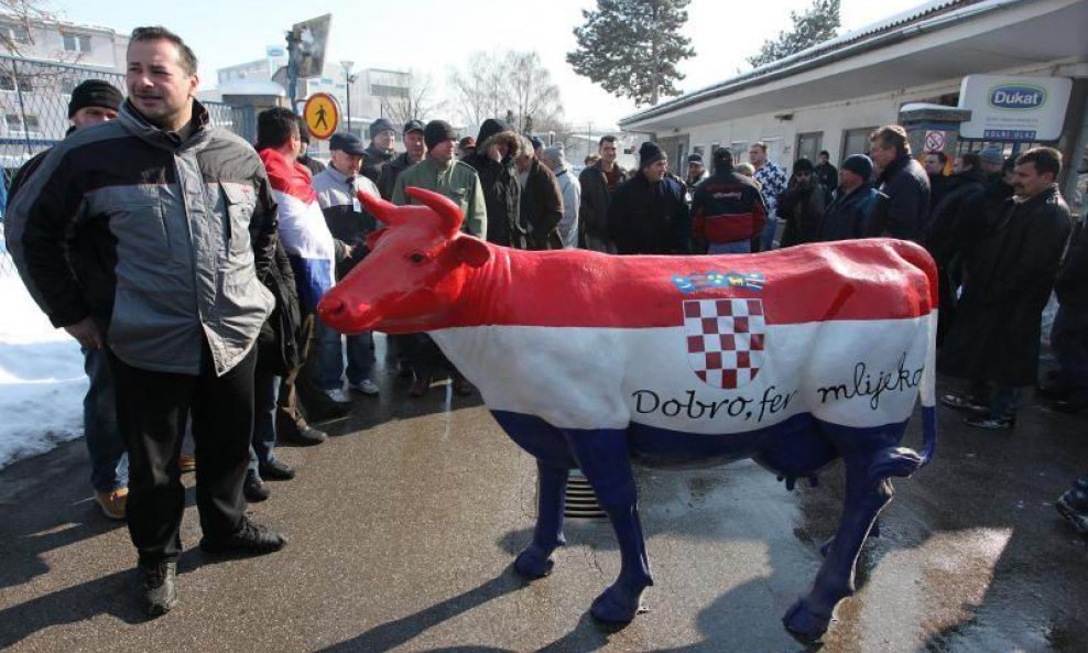 proizvođači mlijeka, prosvjed seljaka