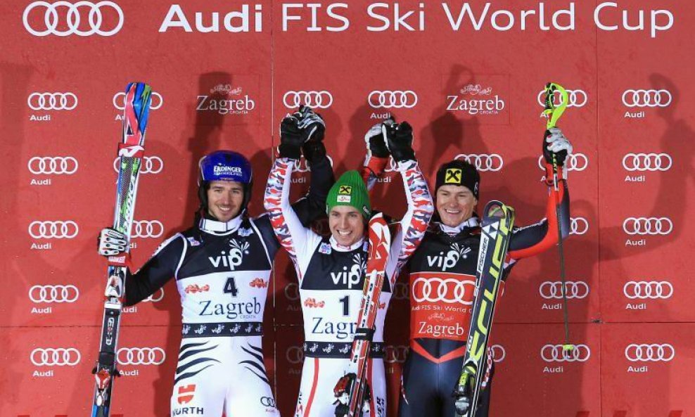 Pobjednički trojac - Neureuther, Hirscher i Kostelić (Snow Queen Trophy 2012.)