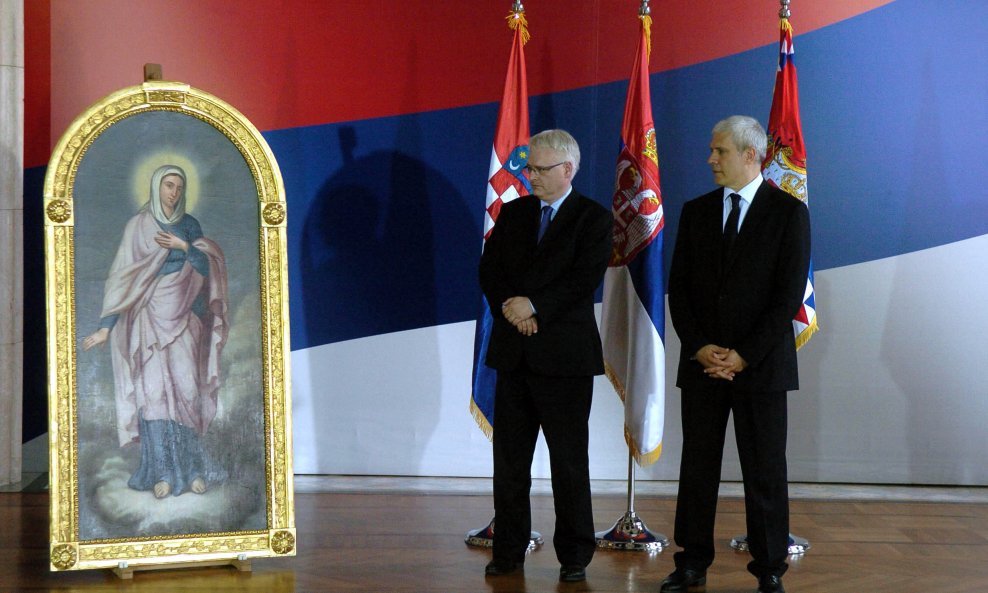Ivo Josipović i Boris Tadić s daljskom Bogorodicom