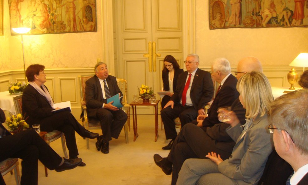 Predsjednik Sabora Luka Bebić i predsjednik francuskog Senata Gerard Larcher