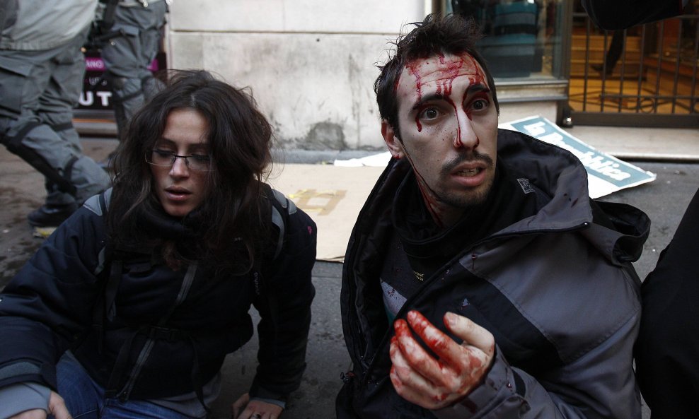 neredi u Italiji, prosvjed, ozlijeđen