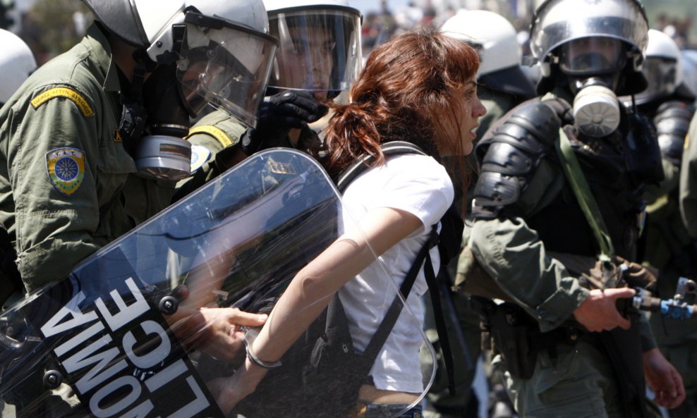 grčka, policija, prosvjed