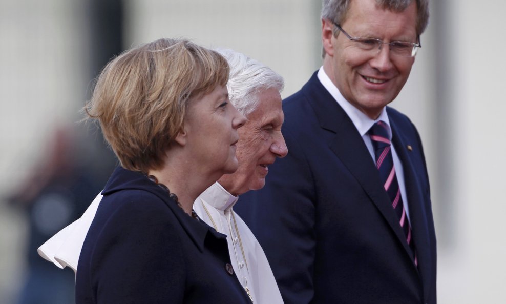 Angela Merkel, papa Benedikt VI. i Christian Wulff