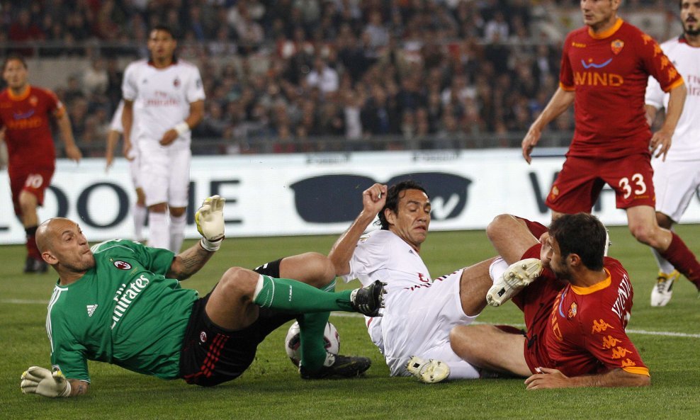 AC Milan Christian Abbiati  AS Roma Mirko Vučinić  Alessandro Nesta