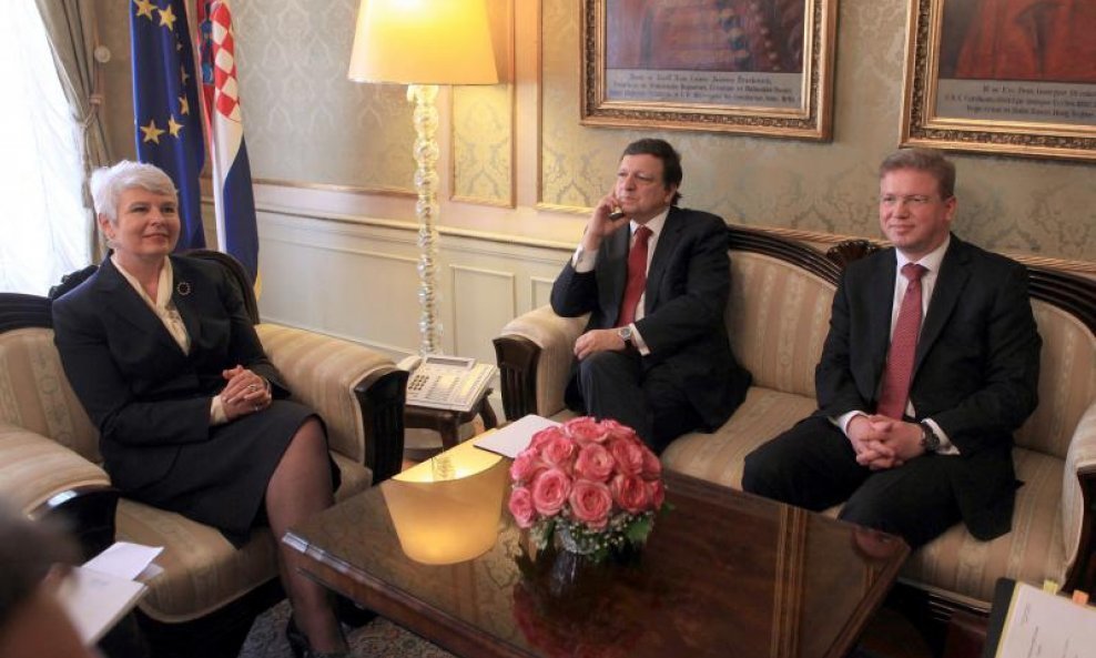 Jadranka Kosor, Jose Manuel Barroso i Stefan Fuele