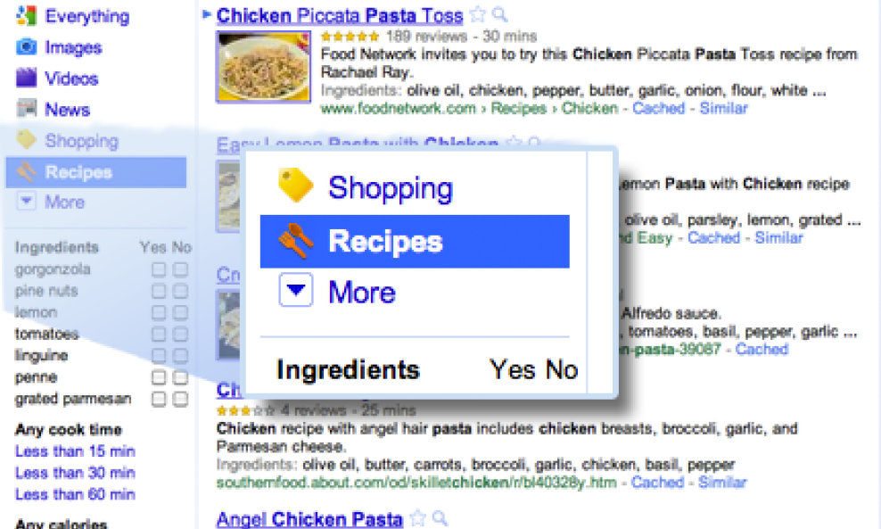 Google Recipes