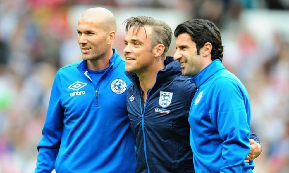 Zinedine Zidane, Robbie Wiliams i Luis Figo