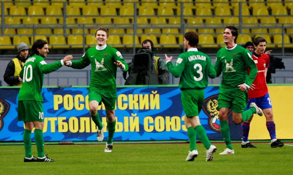 Alejandro Dominguez, Aleksandr Bukharov, Cristian Ansaldi and Cesar Navas, FC Rubin Kazan 2009-10