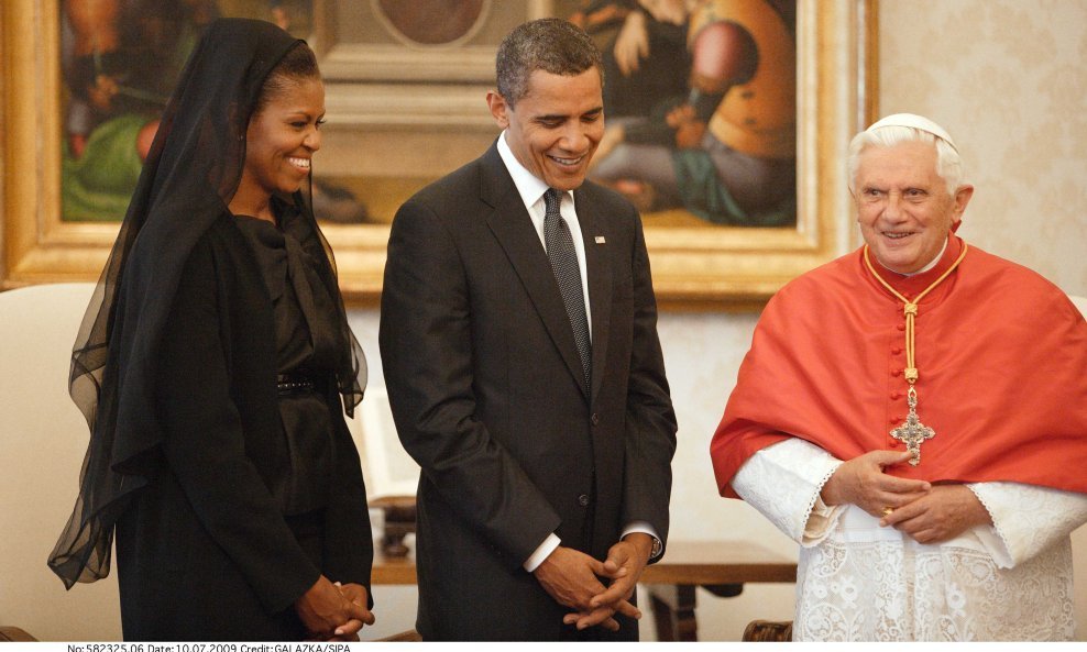 BARACK OBAMA MICHELLE OBAMA PAPA BENEDIKT VATIKAN