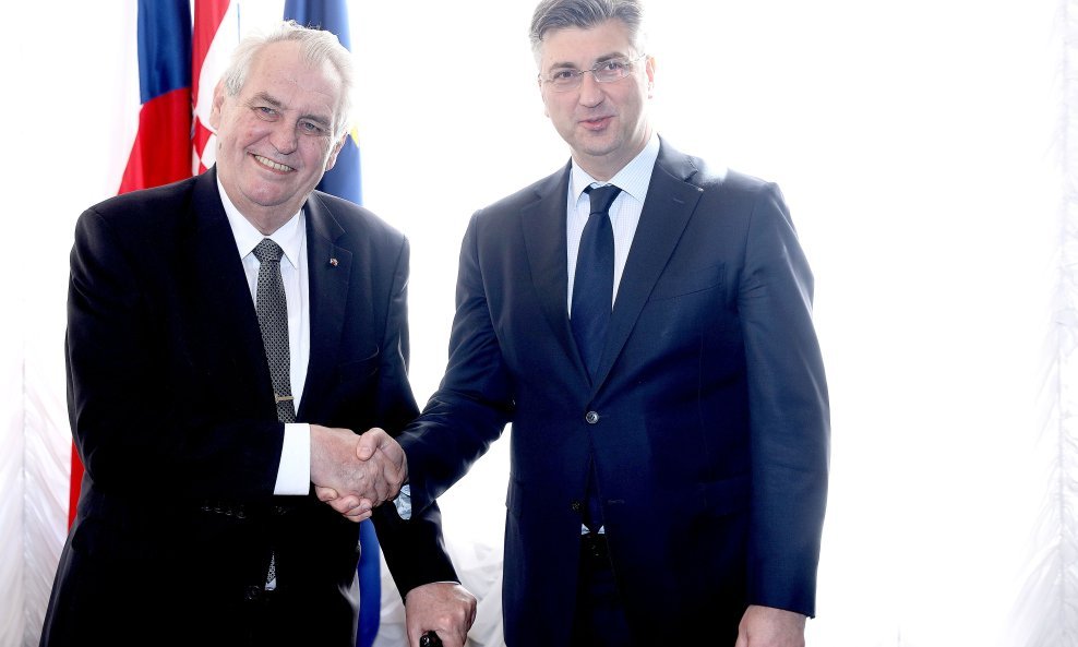 Miloš Zeman i Andrej Plenković