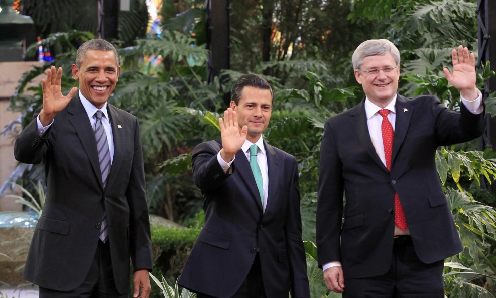 Barack Obama, Enrique Pena Nieto i Stephen Harper