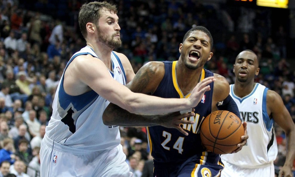 Paul George (24) i Kevin Love