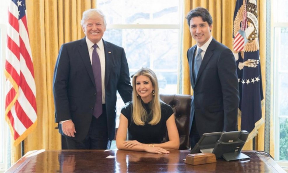 Donald Trump, Ivanka Trump i  Justin Trudeau