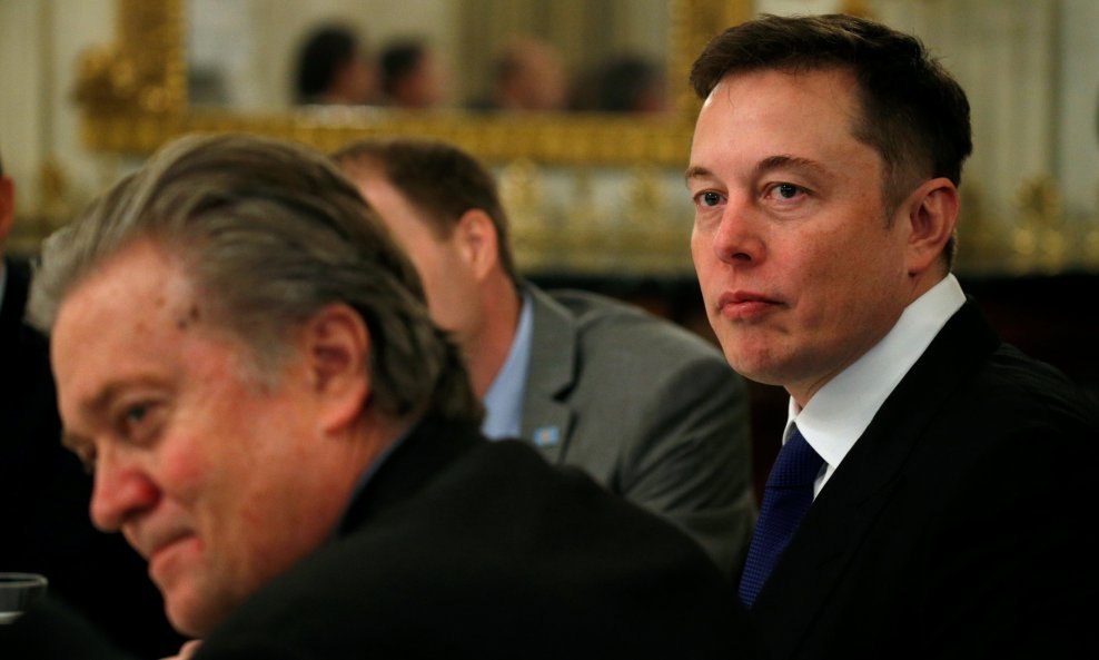 Trumpov savjetnik Steve Bannon (lijevo) i Elon Musk