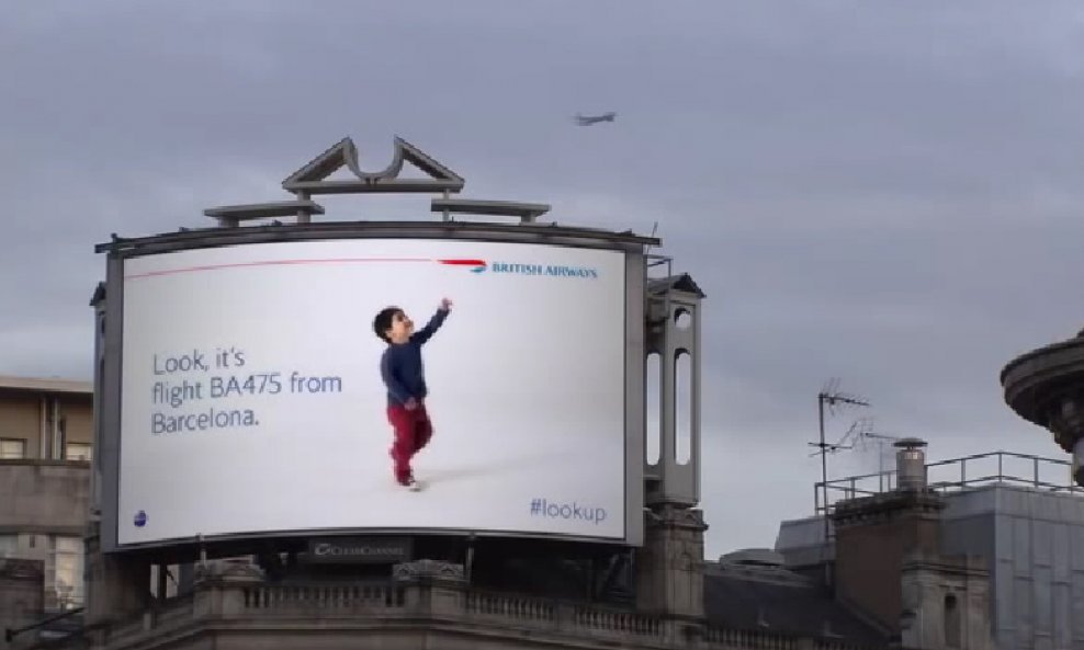 digitalni billboard British Airways