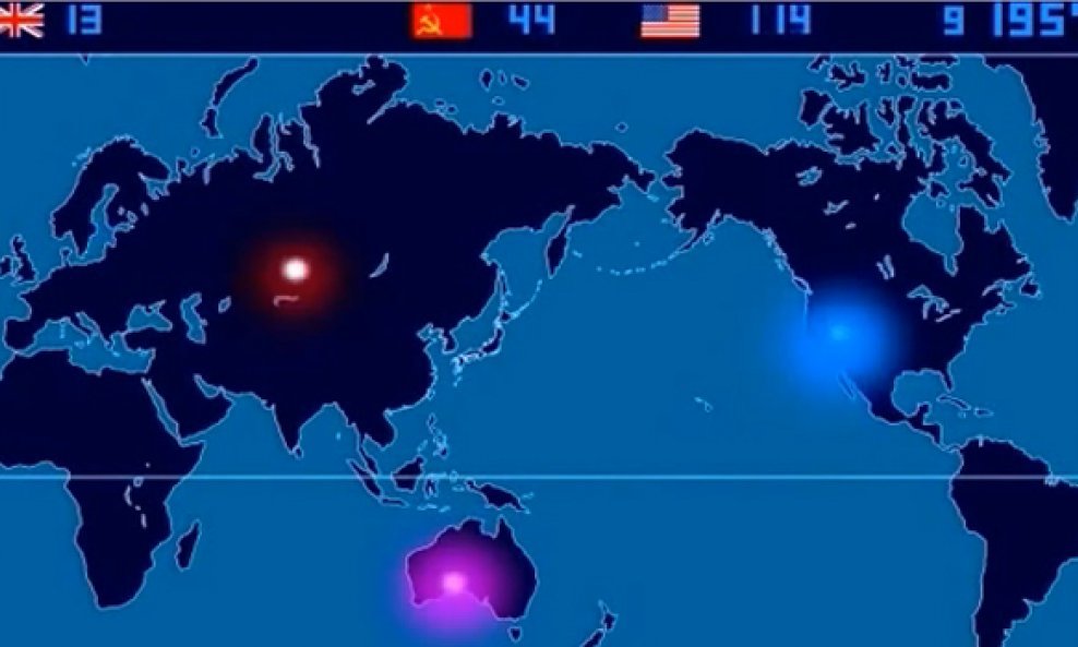 A Time-Lapse mapa nuklearnih katastrofa