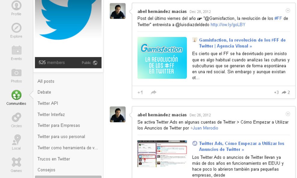 Google +  Twitter