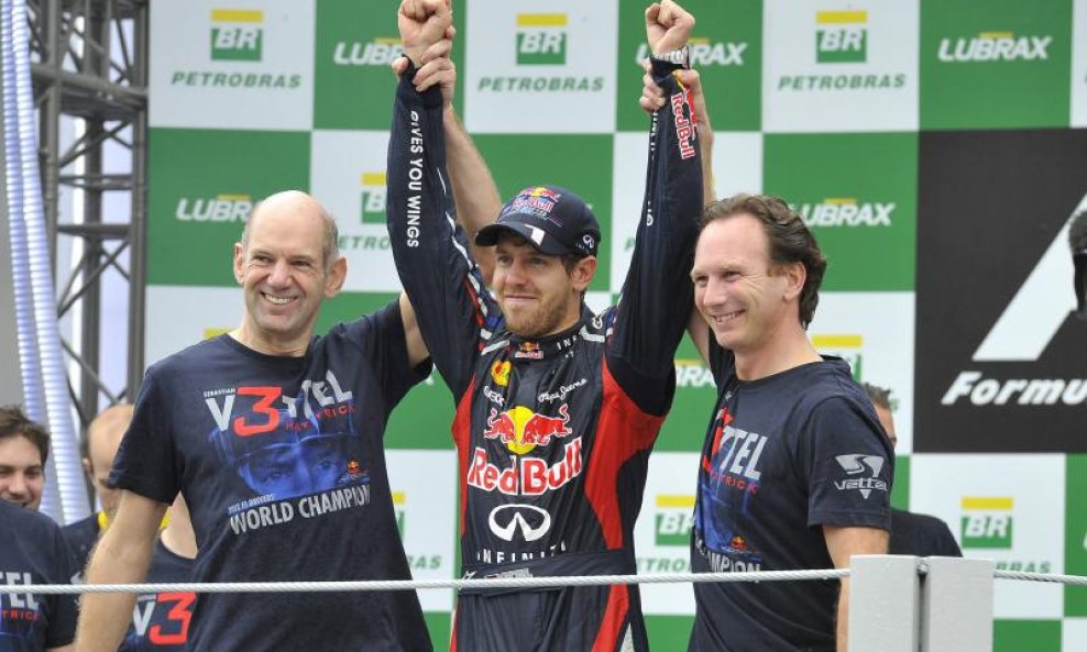 Sebastian Vettel Adrian Newey Christian Horner