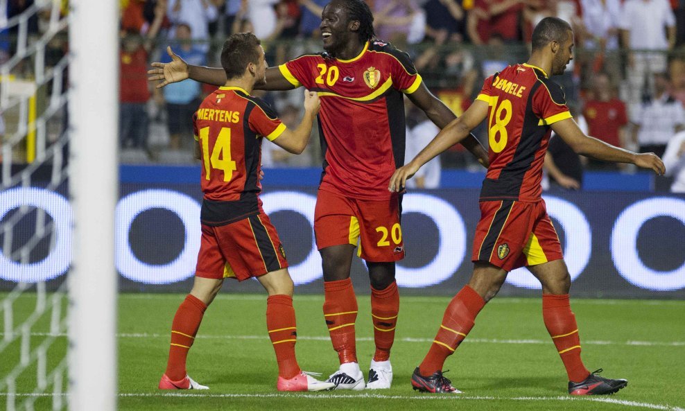 Romelu Lukaku, Dries Mertens i Moussa Dembele