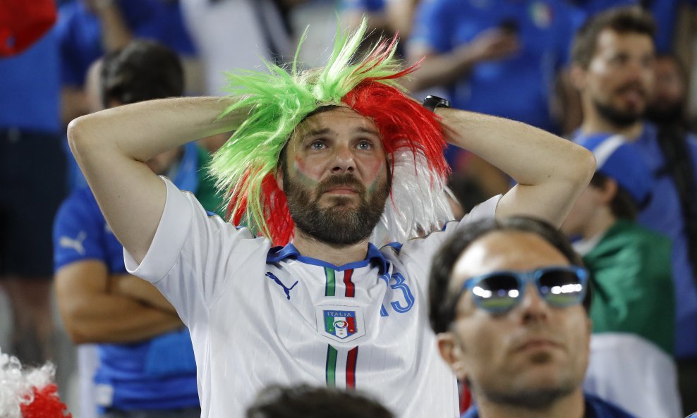 Football Soccer - Germany v Italy - EURO 2016 - Quarter Final - Stade de Bordeaux, Bordeaux, France - 2/7/16 Italy fans react after the penalty shootout REUTERS/Darren Staples Livepic