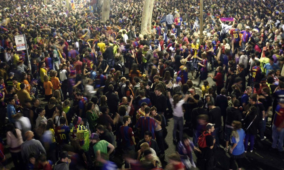 Slavlje Barceloninih navijača na La Rambli