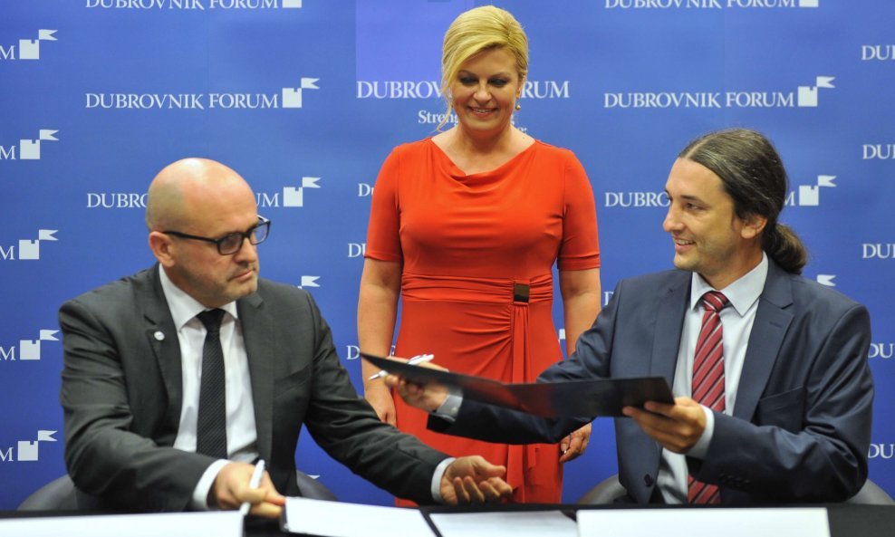 Želimir Kramarić, Kolinda Grabar Kitarović i Davorin Štetner 