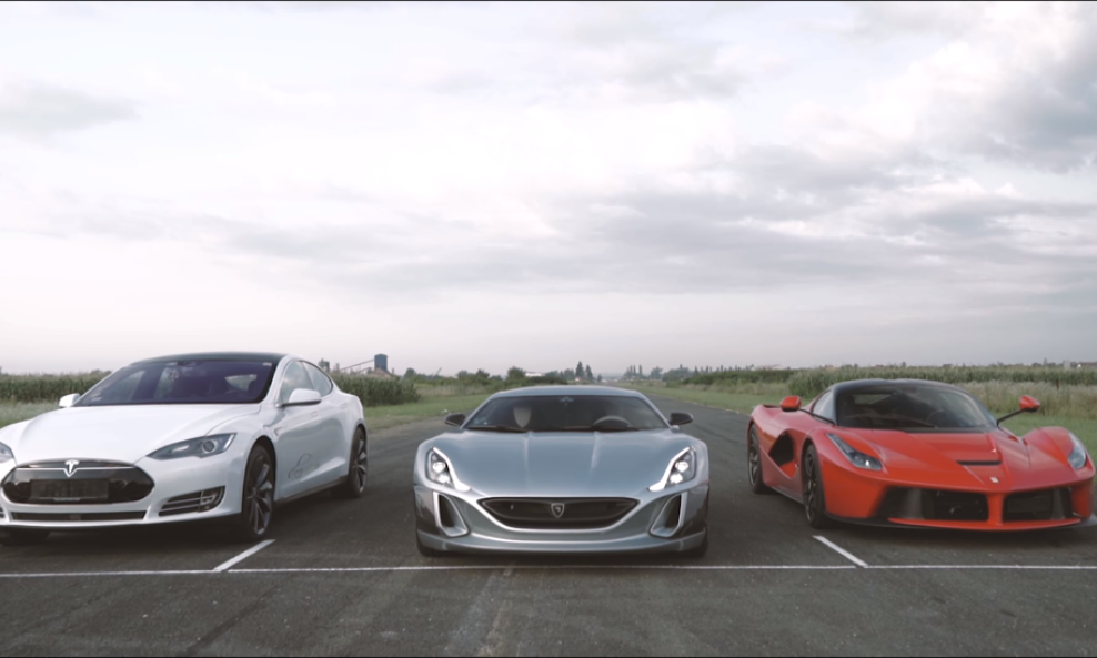 Rimac Concept One vs LaFerrari (vs Tesla P90d)