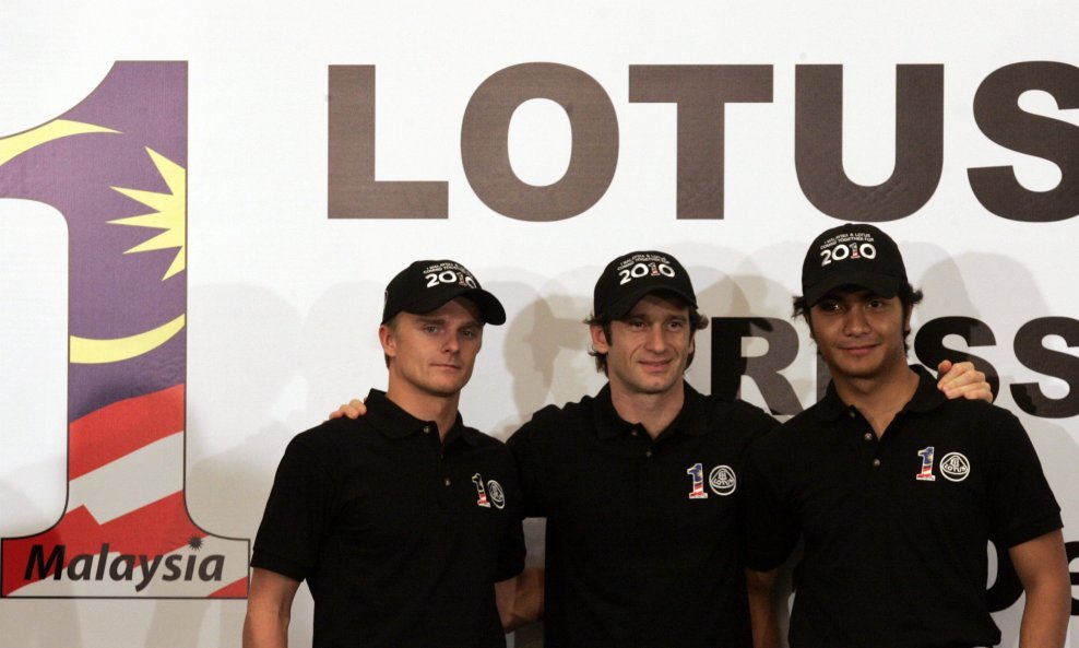 Heikki Kovalainen, Jarno Trulli i Fairuz Fauzi 