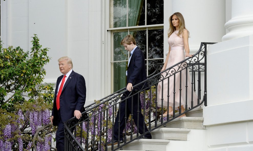 Donald, Barron i Melania Trump