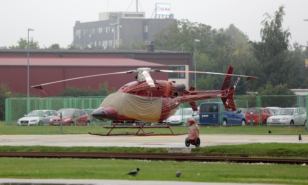 Helikopter Ivice Todorića na heliodromu na Žitnjaku