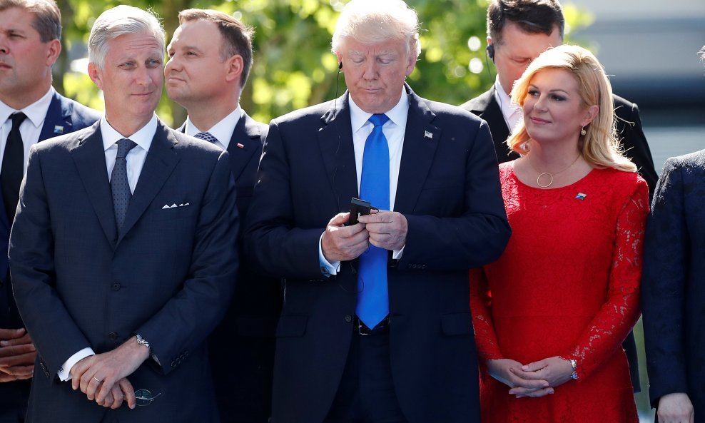 Kolinda Grabar Kitarović i Donald Trump na NATO summitu u Bruxellesu