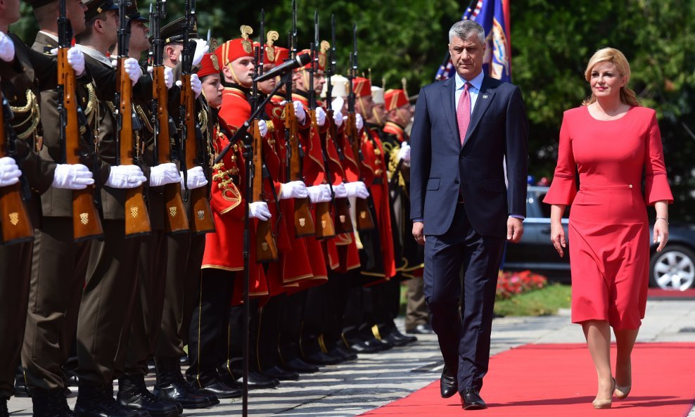 Predsjednik Kosova Hashim Thaci u službenom je posjetu Hrvatskoj na poziv predsjednice Kolinde Grabar Kitarović