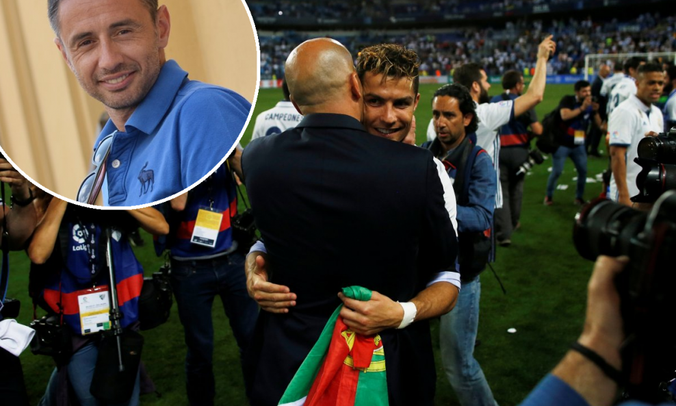 Antonio Franja (u krugu), zagrljaj Zidanea i Ronalda