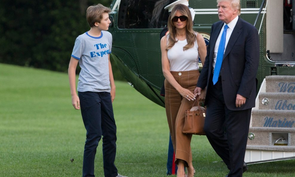 Barron, Melania i Donald Trump