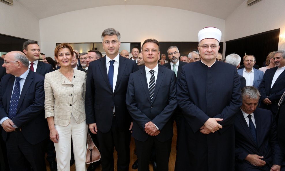 Martina Dalić, Andrej Plenković, Gordan Jandroković i muftija Aziz ef. Hasanović