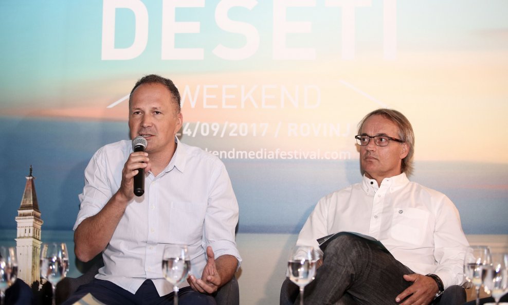 Tomo Ricov, direktor Weekend Media Festivala, i Predrag Grubić, direktor korporativnih komunikacija Adris grupe