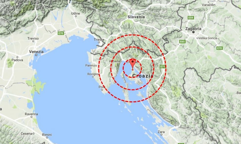 Četiri potresa pogodila su šire područje Rijeke, a jedan Pelješac