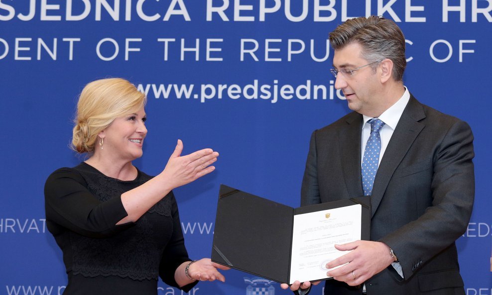 Predsjednica Republike Hrvatske Kolinda Grabar Kitarović i premijer Andrej Plenković