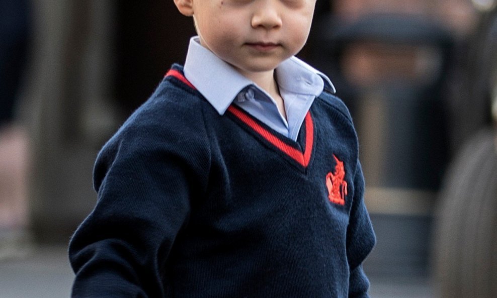Princ William i maleni princ George prvi dan škole