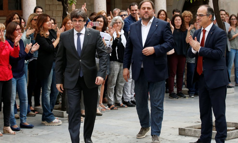 Predsjednik katalonske vlade Carles Puigdemont i njegov zamjenik Oriol Junqueras
