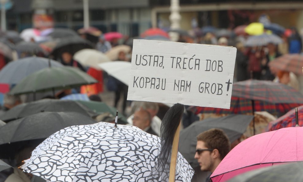 Prosvjed umirovljenika u Zagrebu