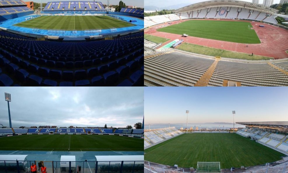 Četiri hrvatska stadiona - Maksimir, Poljud, Gradski vrt i Rujevica