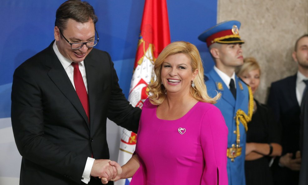 Aleksandar Vučić i Kolinda Grabar Kitarović na inauguraciji srbijanskog predsjednika u lipnju 2017.