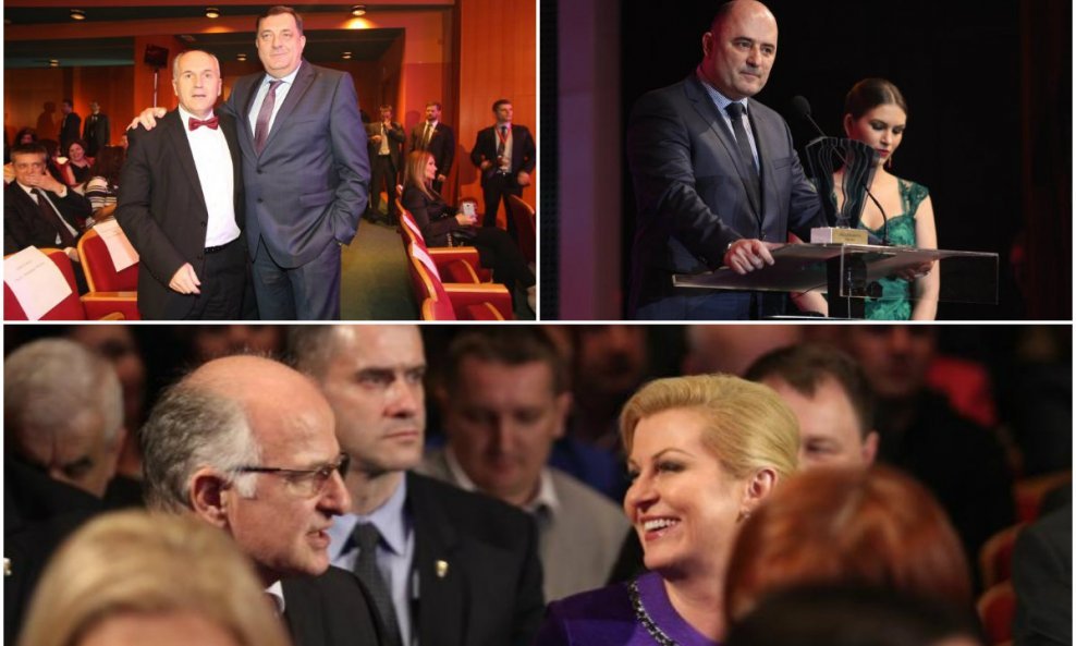 Milorad Dodik, Valentin Inzko, Milijan Brkić, Kolinda Grabar Kitarović, Josip Leko na dodjeli Večernjakovog pečata 2