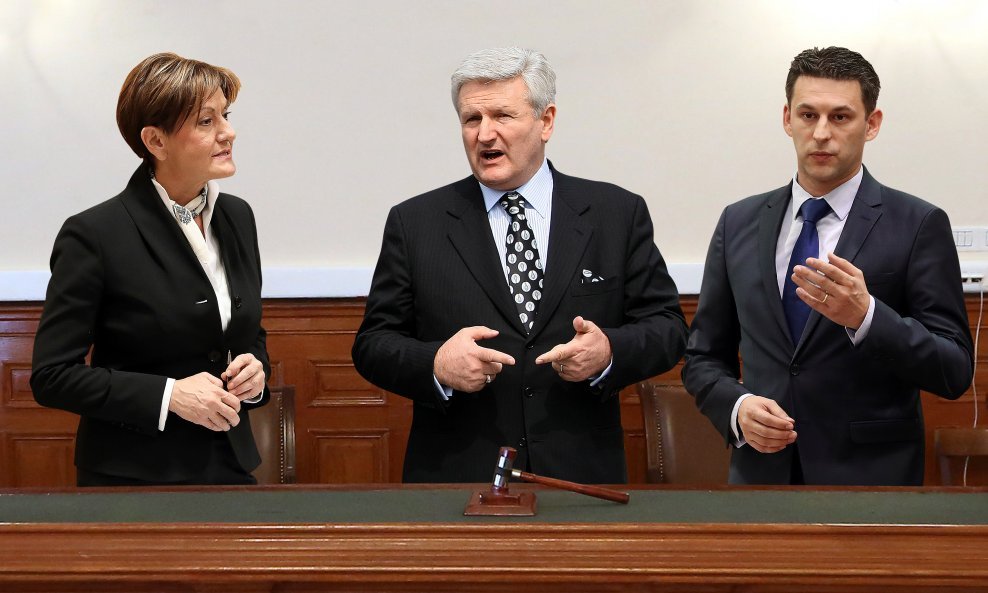 Martina Dalić, Ivica Todorić i Božo Petrov