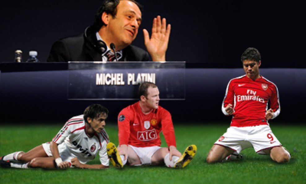 Inzaghi, Rooney, Eduardo, Platini, kolaž
