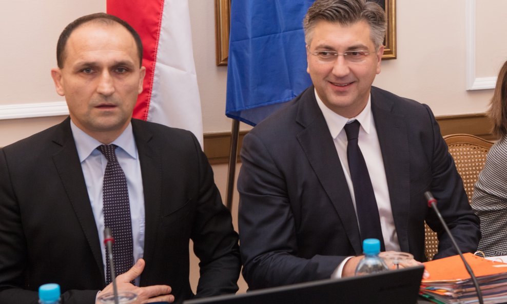 Osječko-baranjski župan Ivan Anušić i premijer Andrej Plenković