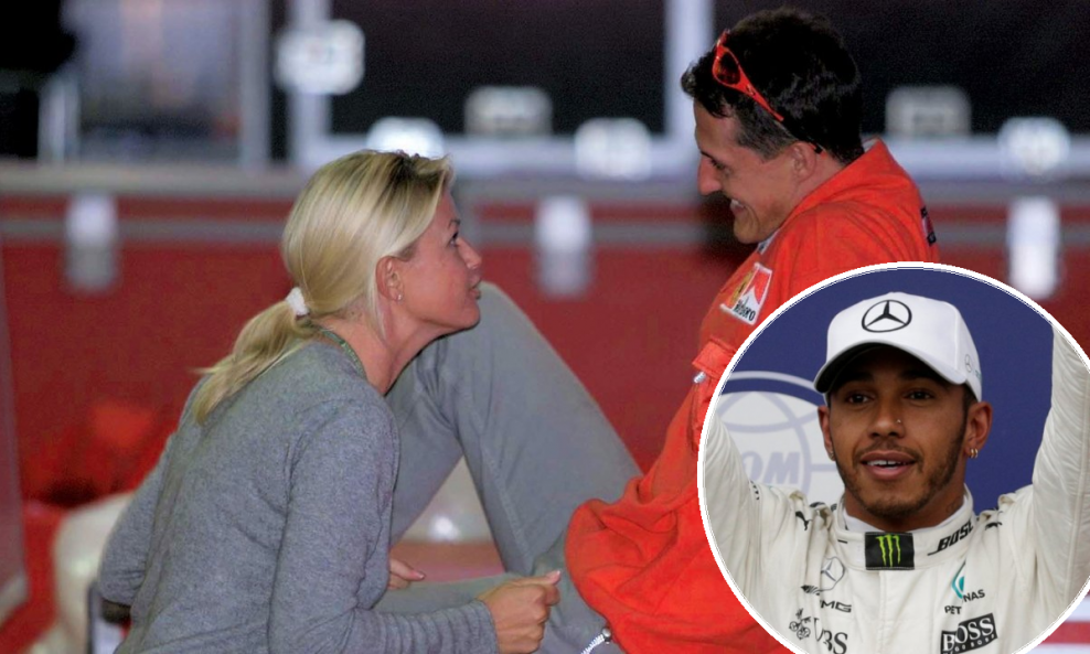 Michael i Corinna Schumacher te Lewis Hamilton