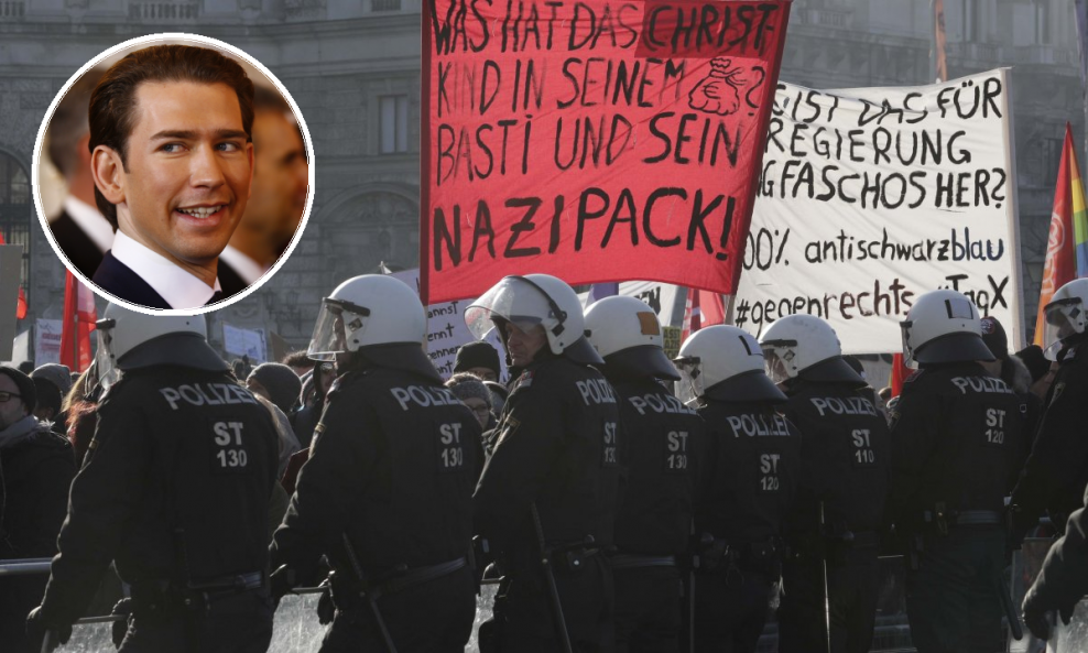Prosvjedi u Beču nakon inauguracije Sebastiana Kurza