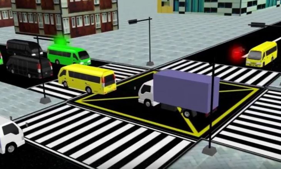 Žuti kvadrat psihološki utječe na vozače da tijekom gužvi ne blokiraju raskrižja